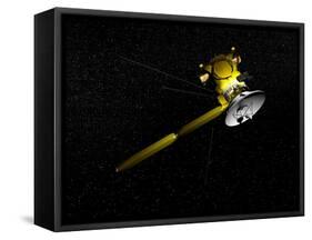 The Cassini Spacecraft in Orbit-null-Framed Stretched Canvas