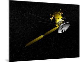 The Cassini Spacecraft in Orbit-null-Mounted Art Print