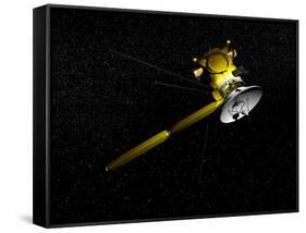The Cassini Spacecraft in Orbit-null-Framed Stretched Canvas
