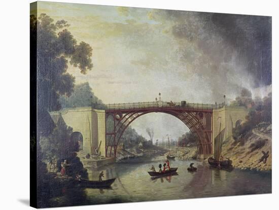 The Cast Iron Bridge Near Coalbrookdale, C.1780-William Williams-Stretched Canvas