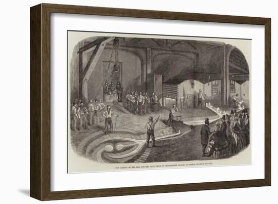 The Casting of the Bell for the Great Clock of Westminster Palace, at Norton, Stockton-On-Tees-null-Framed Giclee Print