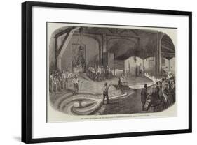 The Casting of the Bell for the Great Clock of Westminster Palace, at Norton, Stockton-On-Tees-null-Framed Giclee Print