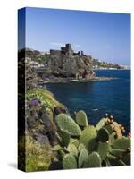 The Castle and Coastline, Aci Castello, Sicily, Italy, Mediterranean, Europe-Stuart Black-Stretched Canvas
