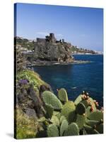 The Castle and Coastline, Aci Castello, Sicily, Italy, Mediterranean, Europe-Stuart Black-Stretched Canvas