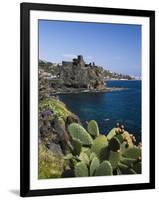 The Castle and Coastline, Aci Castello, Sicily, Italy, Mediterranean, Europe-Stuart Black-Framed Photographic Print