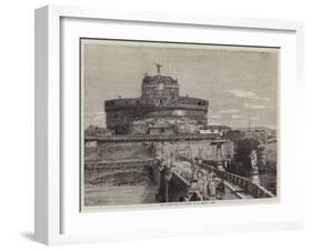 The Castle and the Bridge of St Angelo, Rome-Richard Principal Leitch-Framed Giclee Print