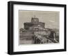 The Castle and the Bridge of St Angelo, Rome-Richard Principal Leitch-Framed Giclee Print