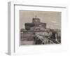 The Castle and the Bridge of St Angelo, Rome-Richard Principal Leitch-Framed Giclee Print