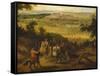 The Castle and Village of Versailles-F. Muller-Framed Stretched Canvas