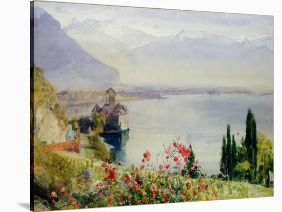 The Castle at Chillon-John William Inchbold-Stretched Canvas