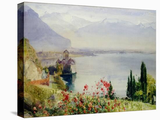 The Castle at Chillon-John William Inchbold-Stretched Canvas