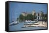 The Castle at Torre Del Benaco, Lake Garda, Italian Lakes, Veneto, Italy, Europe-James Emmerson-Framed Stretched Canvas