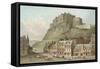 The Castle from the Grassmarket - Edinburgh-English School-Framed Stretched Canvas