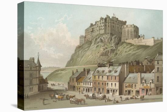 The Castle from the Grassmarket - Edinburgh-English School-Stretched Canvas