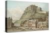The Castle from the Grassmarket - Edinburgh-English School-Stretched Canvas