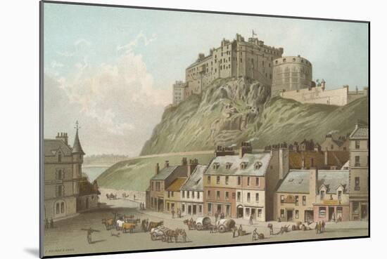 The Castle from the Grassmarket - Edinburgh-English School-Mounted Giclee Print