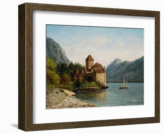 The Castle of Chillon, Evening, C.1872-Gustave Courbet-Framed Giclee Print