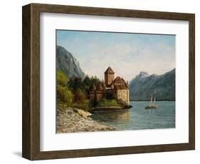 The Castle of Chillon, Evening, C.1872-Gustave Courbet-Framed Giclee Print