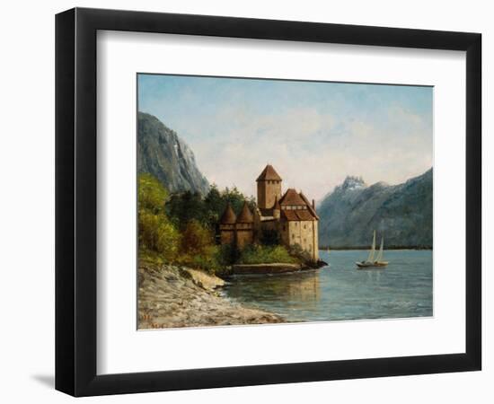 The Castle of Chillon, Evening, C.1872-Gustave Courbet-Framed Giclee Print