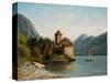 The Castle of Chillon, Evening, C.1872-Gustave Courbet-Stretched Canvas