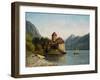 The Castle of Chillon, Evening, C.1872-Gustave Courbet-Framed Giclee Print