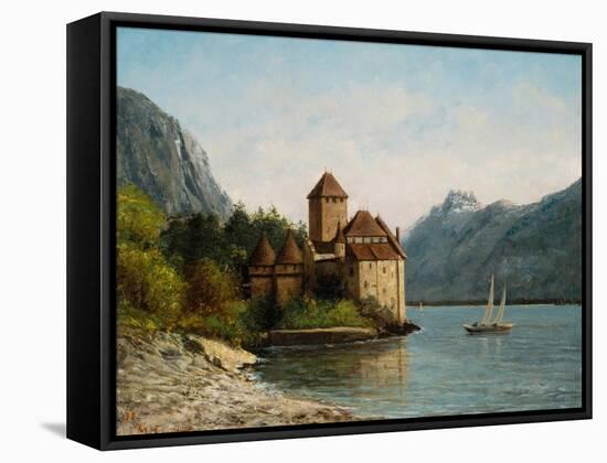 The Castle of Chillon, Evening, C.1872-Gustave Courbet-Framed Stretched Canvas
