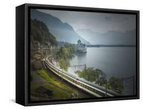 The Castle of Chillon, on Lake Geneva, Montreux, Canton Vaud, Switzerland, Europe-Angelo Cavalli-Framed Stretched Canvas