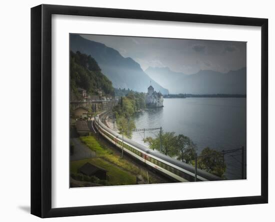 The Castle of Chillon, on Lake Geneva, Montreux, Canton Vaud, Switzerland, Europe-Angelo Cavalli-Framed Premium Photographic Print