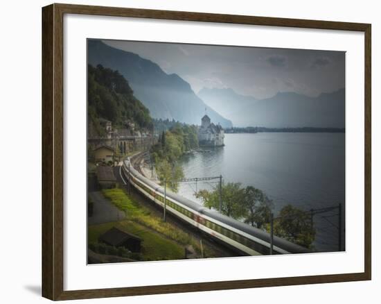 The Castle of Chillon, on Lake Geneva, Montreux, Canton Vaud, Switzerland, Europe-Angelo Cavalli-Framed Photographic Print