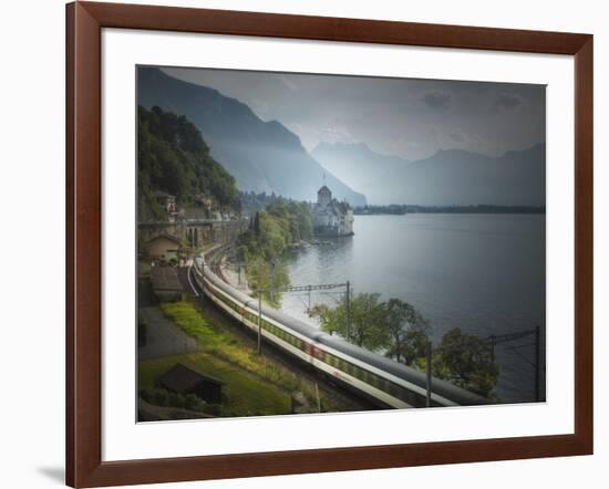 The Castle of Chillon, on Lake Geneva, Montreux, Canton Vaud, Switzerland, Europe-Angelo Cavalli-Framed Photographic Print