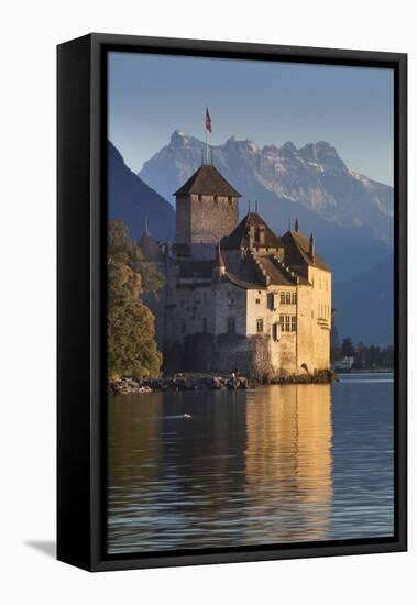 The Castle of Chillon, on Lake Geneva, Montreux, Canton Vaud, Switzerland, Europe-Angelo Cavalli-Framed Stretched Canvas