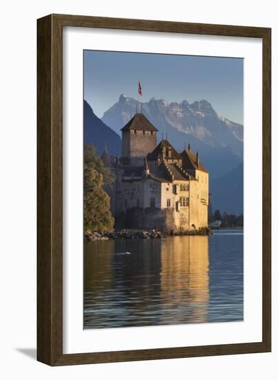 The Castle of Chillon, on Lake Geneva, Montreux, Canton Vaud, Switzerland, Europe-Angelo Cavalli-Framed Photographic Print