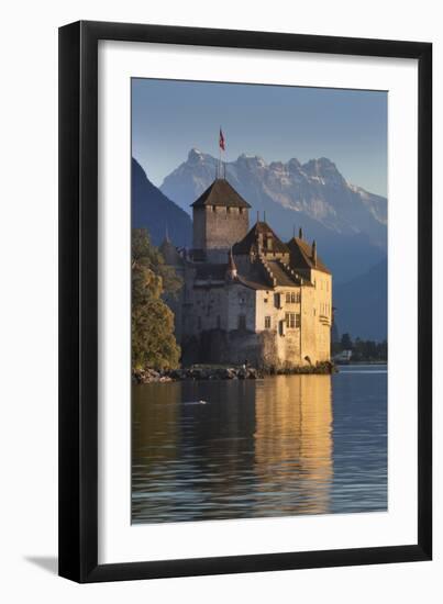 The Castle of Chillon, on Lake Geneva, Montreux, Canton Vaud, Switzerland, Europe-Angelo Cavalli-Framed Photographic Print