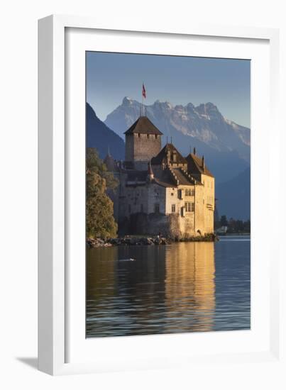 The Castle of Chillon, on Lake Geneva, Montreux, Canton Vaud, Switzerland, Europe-Angelo Cavalli-Framed Photographic Print