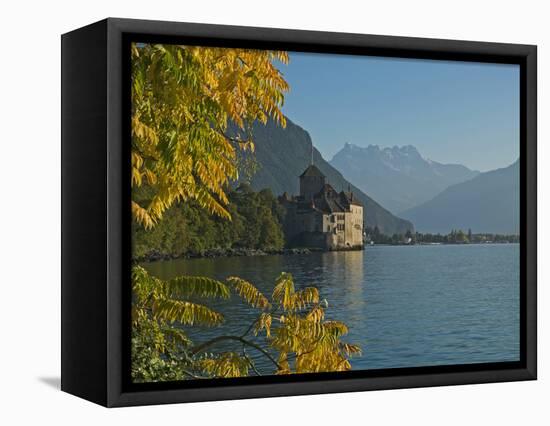 The Castle of Chillon, on Lake Geneva, Montreux, Canton Vaud, Switzerland, Europe-Angelo Cavalli-Framed Stretched Canvas