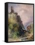 The Castle of Katz on the Rhine-William Callow-Framed Stretched Canvas