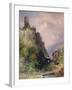 The Castle of Katz on the Rhine-William Callow-Framed Giclee Print