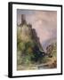 The Castle of Katz on the Rhine-William Callow-Framed Giclee Print