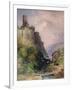 The Castle of Katz on the Rhine-William Callow-Framed Premium Giclee Print