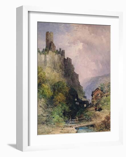 The Castle of Katz on the Rhine-William Callow-Framed Giclee Print