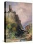 The Castle of Katz on the Rhine-William Callow-Stretched Canvas