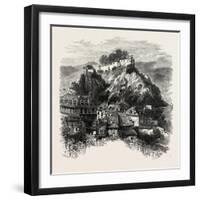 The Castle of Lourdes, the Pyrenees, France, 19th Century-null-Framed Giclee Print