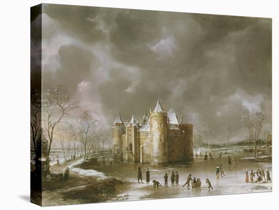 The Castle of Muiden in Winter-Jan Brueghel the Elder-Stretched Canvas