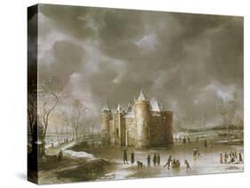 The Castle of Muiden in Winter-Jan Brueghel the Elder-Stretched Canvas