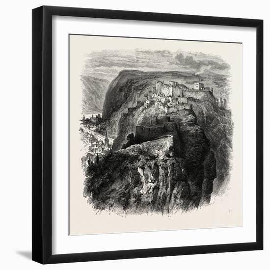 The Castle of Rheinfels, the Rhine, Germany, 19th Century-null-Framed Giclee Print