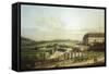 The Castle of Schlosshof Seen from North-Bernardo Bellotto-Framed Stretched Canvas