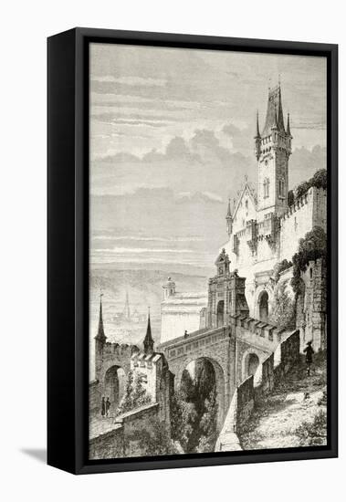 The Castle of Veste Coburg in Coburg, Germany in the 19th Century-null-Framed Stretched Canvas