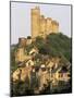 The Castle Towering Above Village Houses, in Early Morning Light, Najac, Midi-Pyrenees, France-Ruth Tomlinson-Mounted Photographic Print