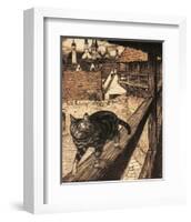 The Cat and Mouse in Partnership-Arthur Rackham-Framed Premium Giclee Print