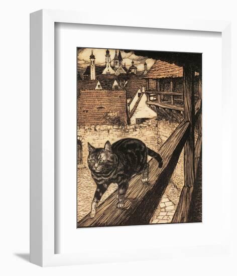 The Cat and Mouse in Partnership-Arthur Rackham-Framed Premium Giclee Print